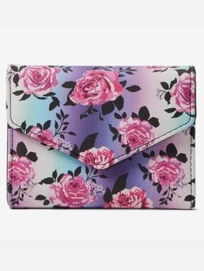 Betsey Johnson Luv Betsey Lbcash Wallet Midnight Roses Multi Color